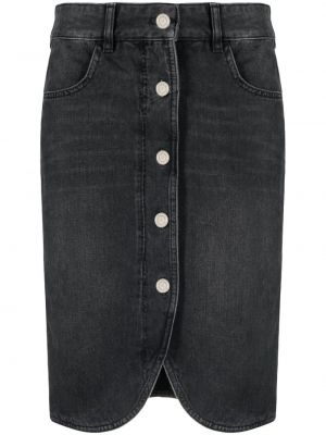 Džínsová sukňa na gombíky Isabel Marant čierna