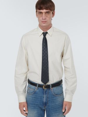 Cravată de mătase din jacard Gucci negru
