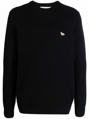 Вълнен пуловер Maison Kitsuné черно