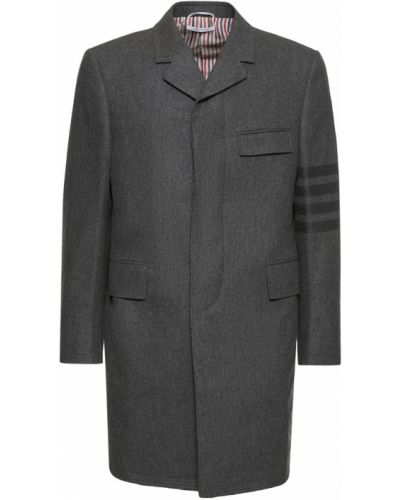 Vlněný kabát Thom Browne šedý