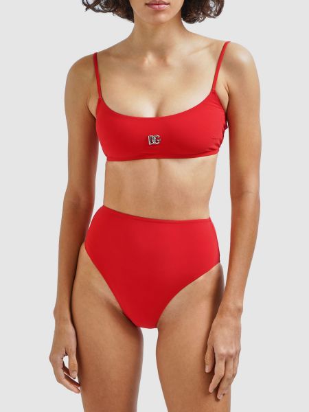 Bikini de tela jersey Dolce & Gabbana rojo