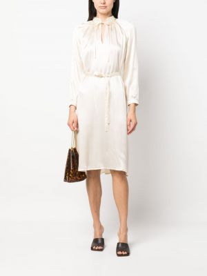 Hedvábné dlouhé šaty Yves Salomon bílé