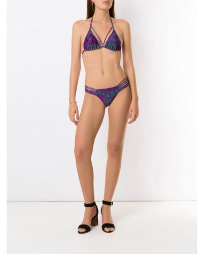 Bikini con estampado Amir Slama violeta