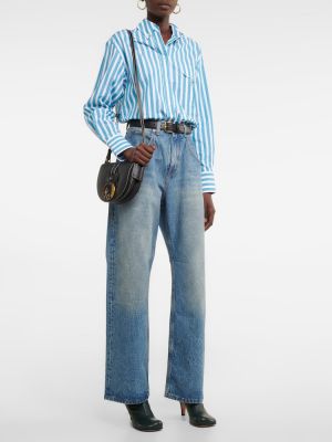 Voľné džínsy Victoria Beckham modrá