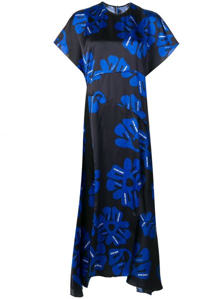 Vestido de flores asimétrico Nina Ricci azul