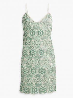 Хлопковое платье мини Anna Sui зеленое