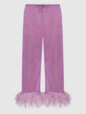 Прямые брюки с перьями Oseree фиолетовые