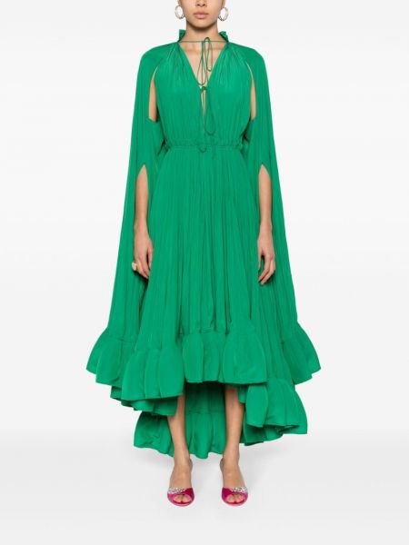 Šaty s volány Lanvin Pre-owned zelené