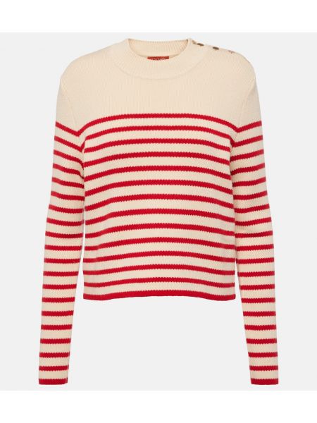 Prugasti pamučni dugi džemper od kašmira Altuzarra crvena