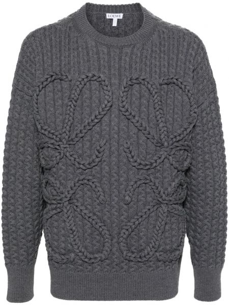 Sweter wełniany Loewe szary