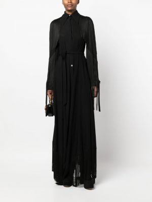 Dlouhé šaty s třásněmi Roberto Cavalli černé