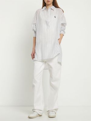 Oversized bavlněná košile Polo Ralph Lauren bílá