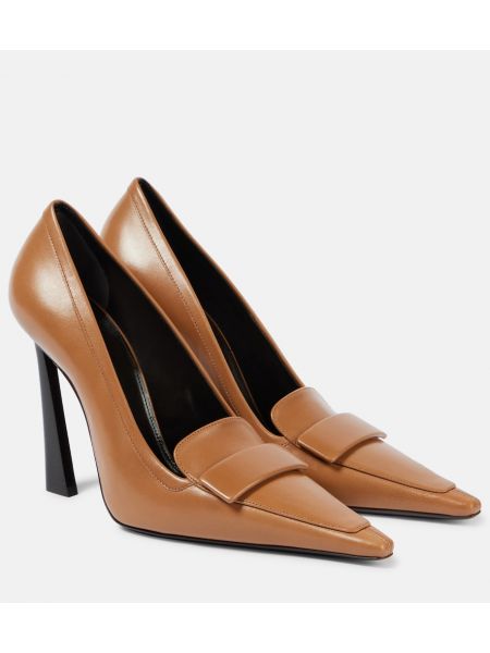 Läder pumps Saint Laurent brun