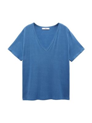 Тениска Mango синьо
