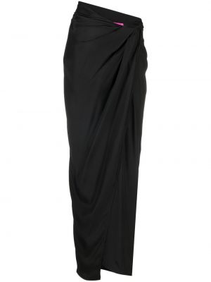 Hedvábné dlouhá sukně s vysokým pasem na zip Gauge81 - černá