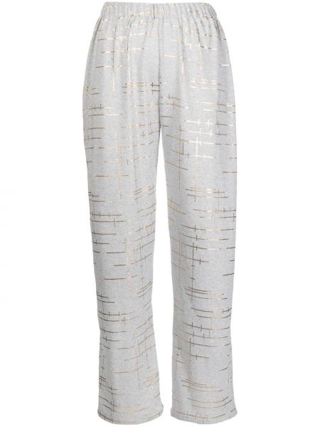 Pantalon à imprimé à motif géométrique Bambah gris
