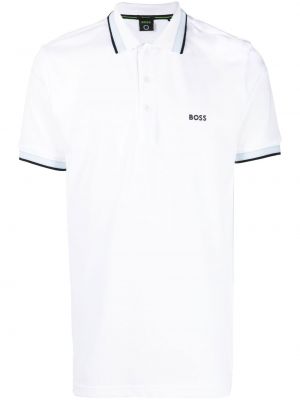 Brodert poloskjorte Boss hvit