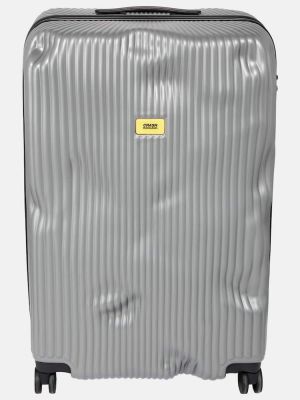 Pruhovaný kufr Crash Baggage šedý