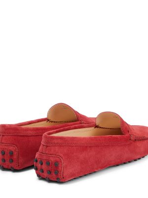 Pantofi loafer din piele de căprioară Tod's roșu