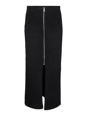 Priliehavá džínsová sukňa Vero Moda čierna