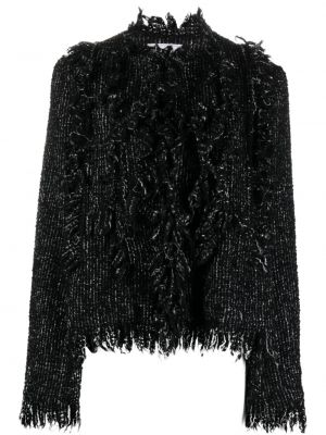 Μάλλινος μπουφάν tweed Sacai μαύρο