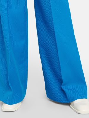 Pantaloni din bumbac cu croială lejeră Dorothee Schumacher albastru