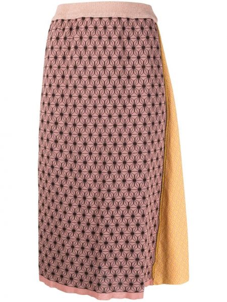 Falda de punto con estampado con estampado geométrico Chiara Bertani rosa