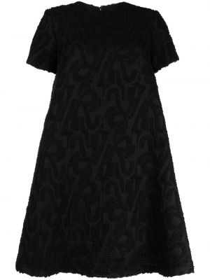 Žakárové mini šaty Rochas černé