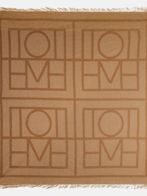 Sciarpa di lana di cachemire con stampa Toteme marrone