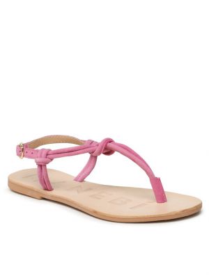 Kožené semišové sandály Manebi růžové
