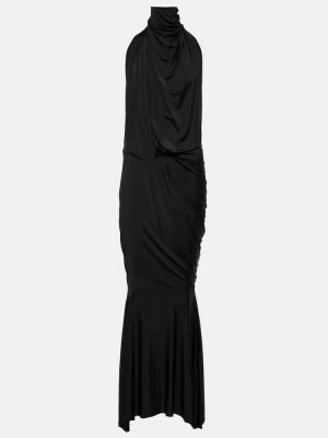 Drapírozott hosszú ruha Alexandre Vauthier fekete