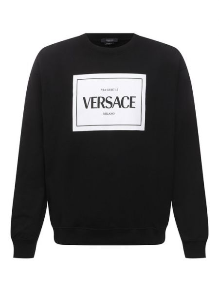 Хлопковый свитшот Versace черный