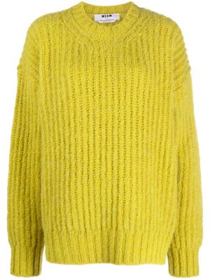 Chunky пуловер с кръгло деколте Msgm жълто