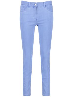 Nohavice s vysokým pásom na zips skinny fit Gerry Weber - modrá