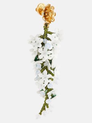 Kolczyki w kwiatki Oscar De La Renta białe