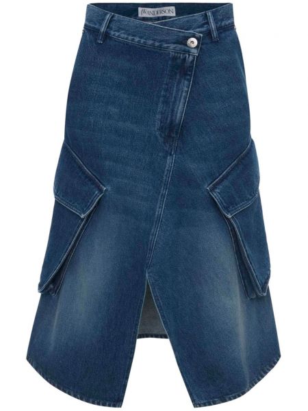 Jupe en jean avec poches Jw Anderson bleu