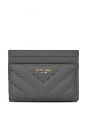 Portefeuille matelassée Saint Laurent gris