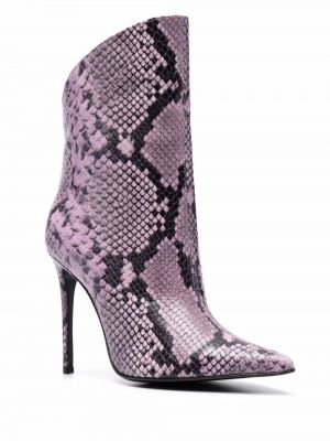 Botas de cuero con estampado de estampado de serpiente Giuliano Galiano violeta