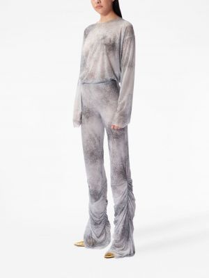 Kalhoty s nízkým pasem Margherita Maccapani šedé