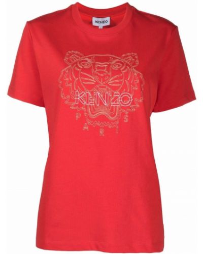 Camiseta con bordado Kenzo rojo