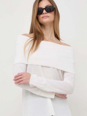 Sweter wełniany Max Mara Leisure biały