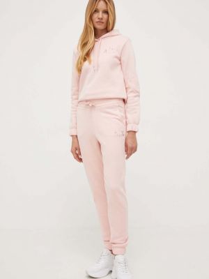 Sportovní kalhoty s aplikacemi Armani Exchange růžové
