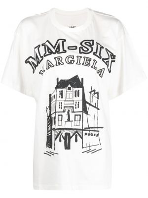 Памучна тениска с принт Mm6 Maison Margiela