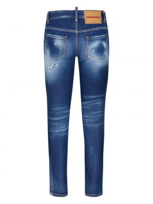 Slim fit skinny džíny s dírami Dsquared2 modré