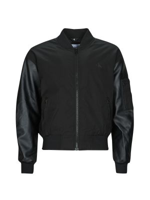 Kožna traper jakna od umjetne kože Calvin Klein Jeans crna