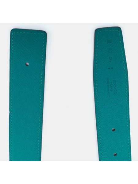 Cinturón de cuero Hermès Vintage verde