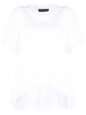Кружевная футболка из фатина на шнуровке Simone Rocha, белая