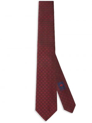 Копринена вратовръзка Gucci червено