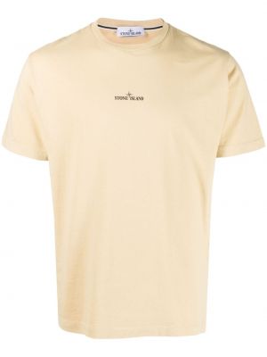 Тениска с принт Stone Island жълто