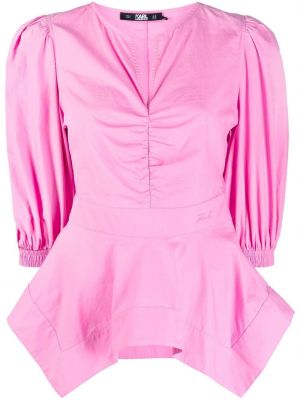 Блузка из поплина Karl Lagerfeld, розовая